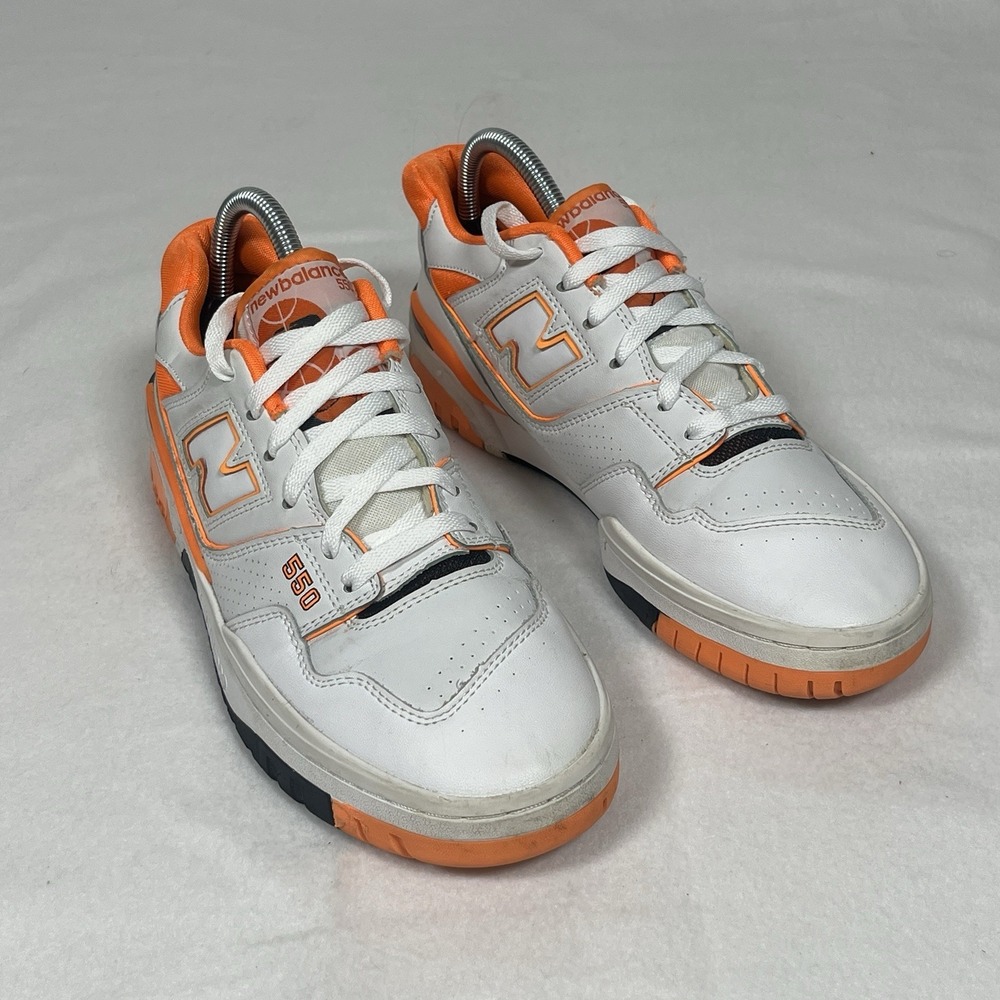 New Balance 550 Men 8 White Syracuse Orange Sneakers BB550HG1 Low Top No Insoles